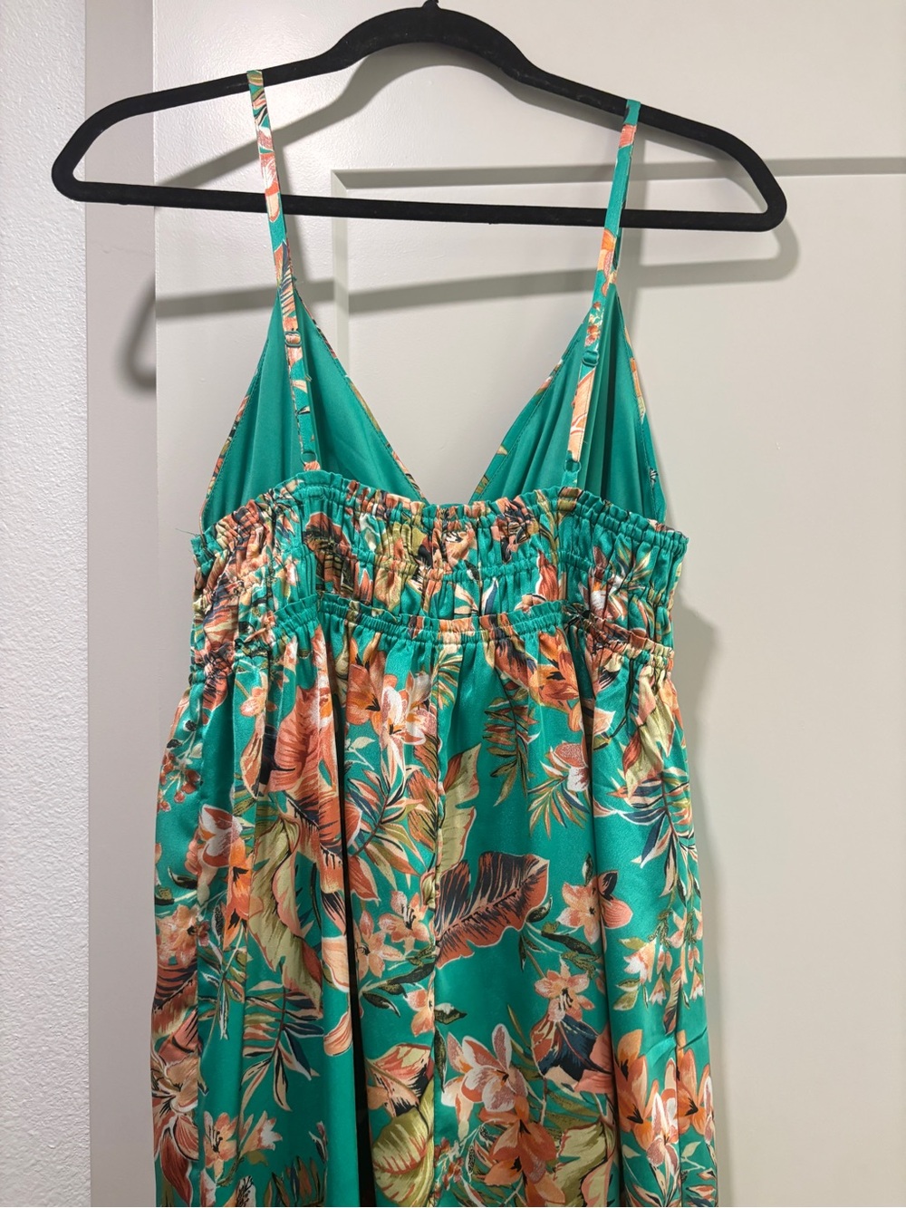 Tropical Teal Floral Maxi Dress (Hawaiian print) - Picture 4 of 4